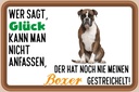 Holzschild 20x30 cm Glück nicht anfassen Boxer Hund Spruch Zitat