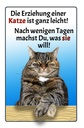 Holzschild 30x20 cm die Erziehung einer Katze leicht Spruch Zitat