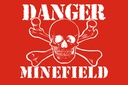 Holzschild 20x30 cm Danger Minefield Schädel Warnschild Hinweisschild