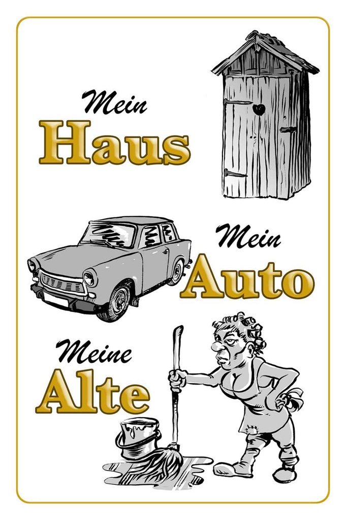 Holzschild 30x20 cm mein Haus Auto meine Alte Garage Werkstatt