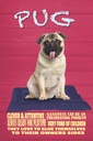 Holzschild 30x20 cm Pug Hund clever attentive Tier Haustier