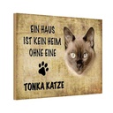 Holzschild 20x30 cm Tonka Katze ohne kein Heim Tier Haustier