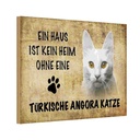 Holzschild 20x30 cm türkische Angora Katze Tier Haustier