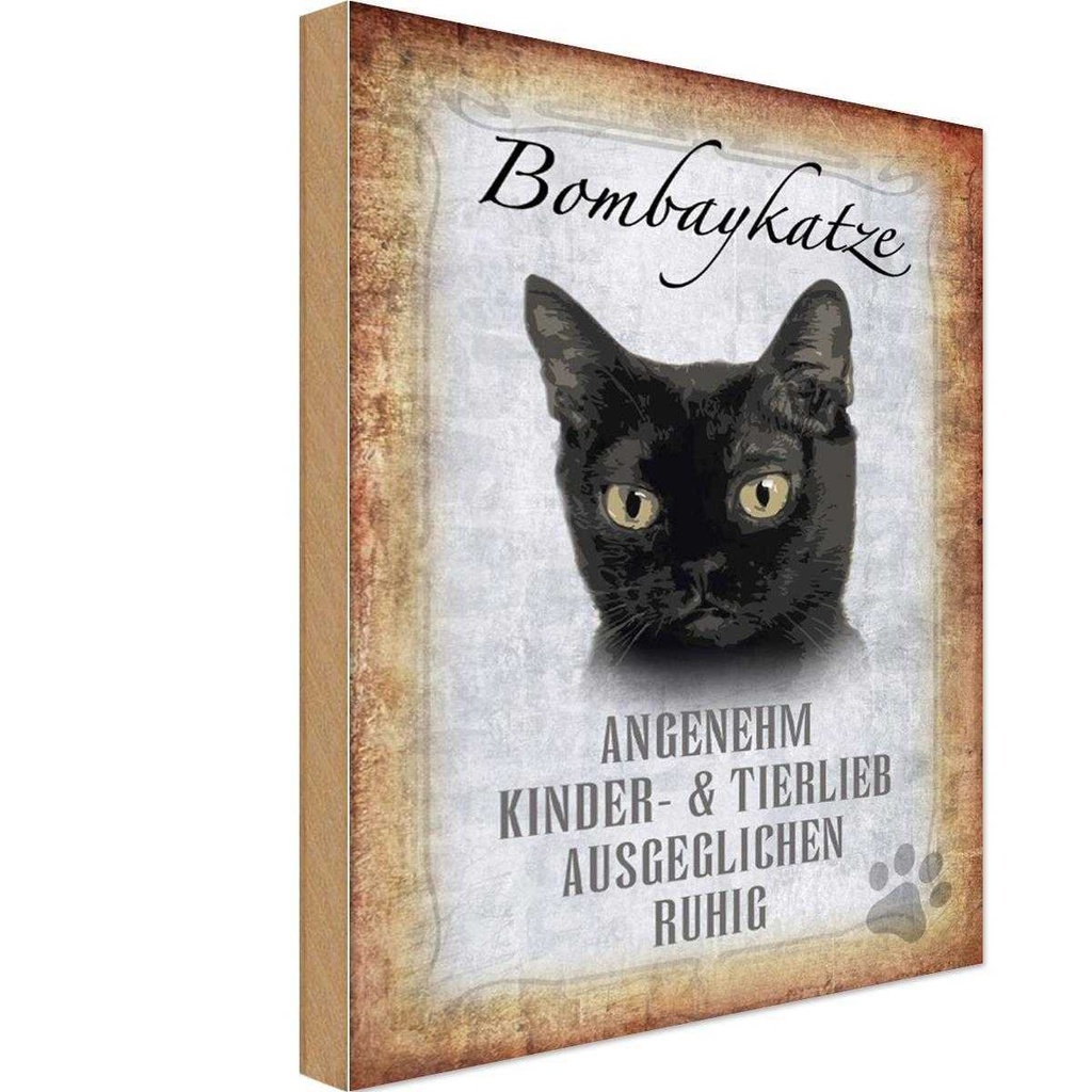 Holzschild 30x20 cm Bombaykatze Katze