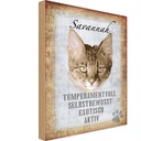 Holzschild 30x20 cm Savannah Katze exotisch Tier Haustier