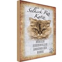Holzschild 30x20 cm Selkirk Rex Katze ruhig Tier Haustier