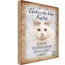 Holzschild 30x20 cm türkische Van Katze Tier Haustier
