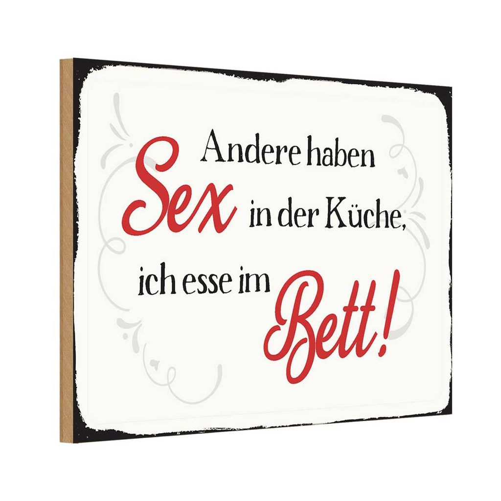 Holzschild 20x30 cm Sex in der Küche Bett Dekoration