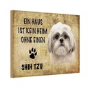 Holzschild 20x30 cm Shih Tzu Hund Tier Haustier