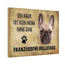 Holzschild 20x30 cm Französische Bulldogge Hund Tier Haustier