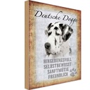 Holzschild 30x20 cm Deutsche Dogge Hund Tier Haustier