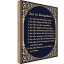 Holzschild 30x20 cm Alkohol 10 Biergebote Bier
