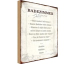 Holzschild 30x20 cm Badezimmer Regeln Haus