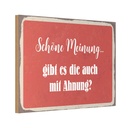 Holzschild 20x30 cm schöne Meinung gibt mit Ahnung Dekoration