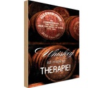 Holzschild 30x20 cm Whiskey ist meine Therapie Essen Trinken