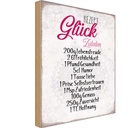 Holzschild 30x20 cm Rezept Glück Zutaten Geschenk