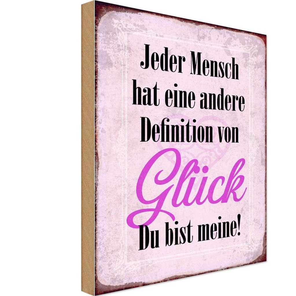 Holzschild 30x20 cm Glück du bis meine Geschenk