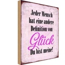 Holzschild 30x20 cm Glück du bis meine Geschenk