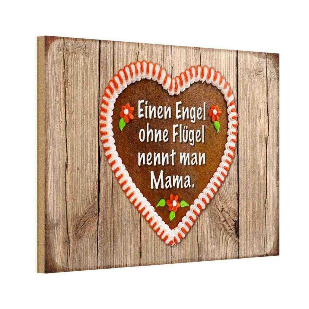 Holzschild 20x30 cm Engel ohne Flügel nennt man Mama Spruch Zitat