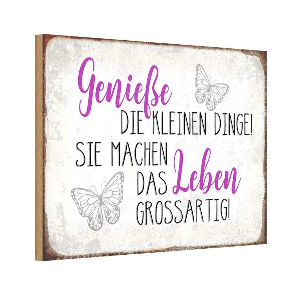 Holzschild 20x30 cm genieße kleine dinge das Leben Dekoration