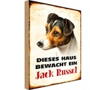 Holzschild 30x20 cm Hund dieses Haus bewacht Jack Russel Tier Haustier
