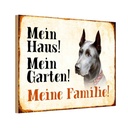 Holzschild 20x30 cm Hund Dobermann mein Haus Garten Familie Tier Haustier