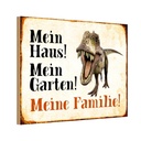 Holzschild 20x30 cm Reptilien Dinosaurier mein Haus Garten Geschenk