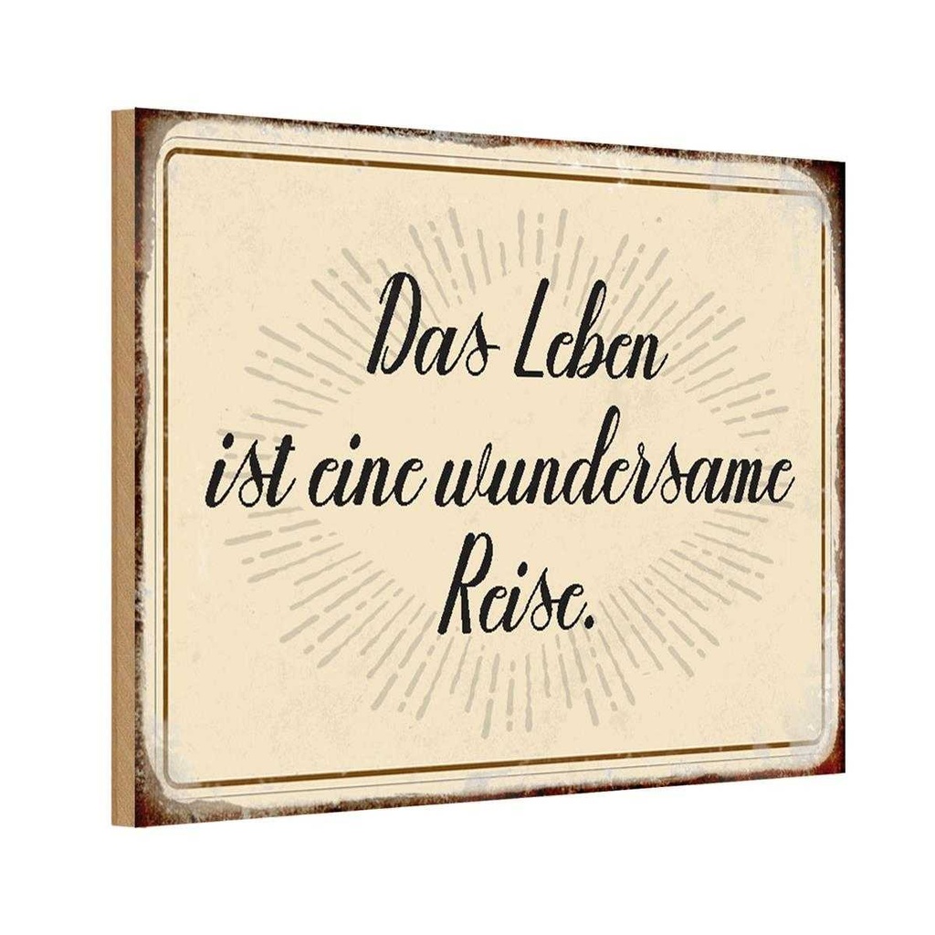 Holzschild 20x30 cm das Leben ist wundersame Reise Dekoration