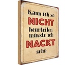 Holzschild 30x20 cm kann so nicht muss nackt sehn Dekoration