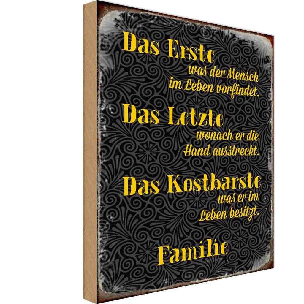 Holzschild 30x20 cm Familie erste letzte kostbarste Freunde