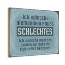 Holzschild 20x30 cm wünsche niemanden schlechtes Dekoration