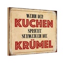 Holzschild 20x30 cm wenn Kuchen spricht schweigen Küche Kochen