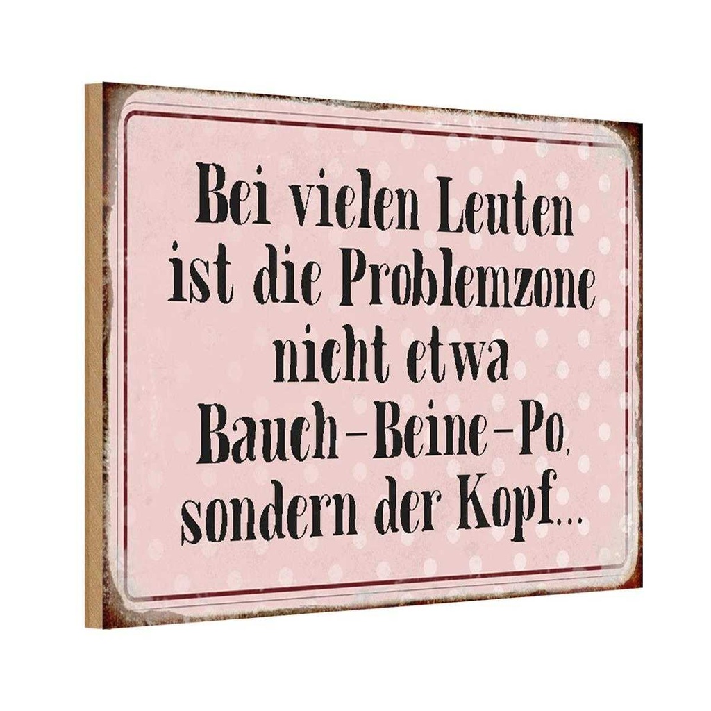 Holzschild 20x30 cm Problemzone ist der Kopf Dekoration