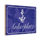 Holzschild 20x30 cm Ankerplatz Anker Segel Boot Warnschild Hinweisschild