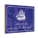 Holzschild 20x30 cm Zuhause wo die Wellen Seemann Geschenk