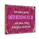 Holzschild 20x30 cm ich gerne Dornröschen ohne Prinz Spruch Zitat