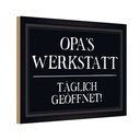 Holzschild 20x30 cm Opas Werkstatt täglich geöffnet Opa Oma
