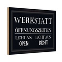 Holzschild 20x30 cm Werkstatt Öffnungszeiten open Auto Garage