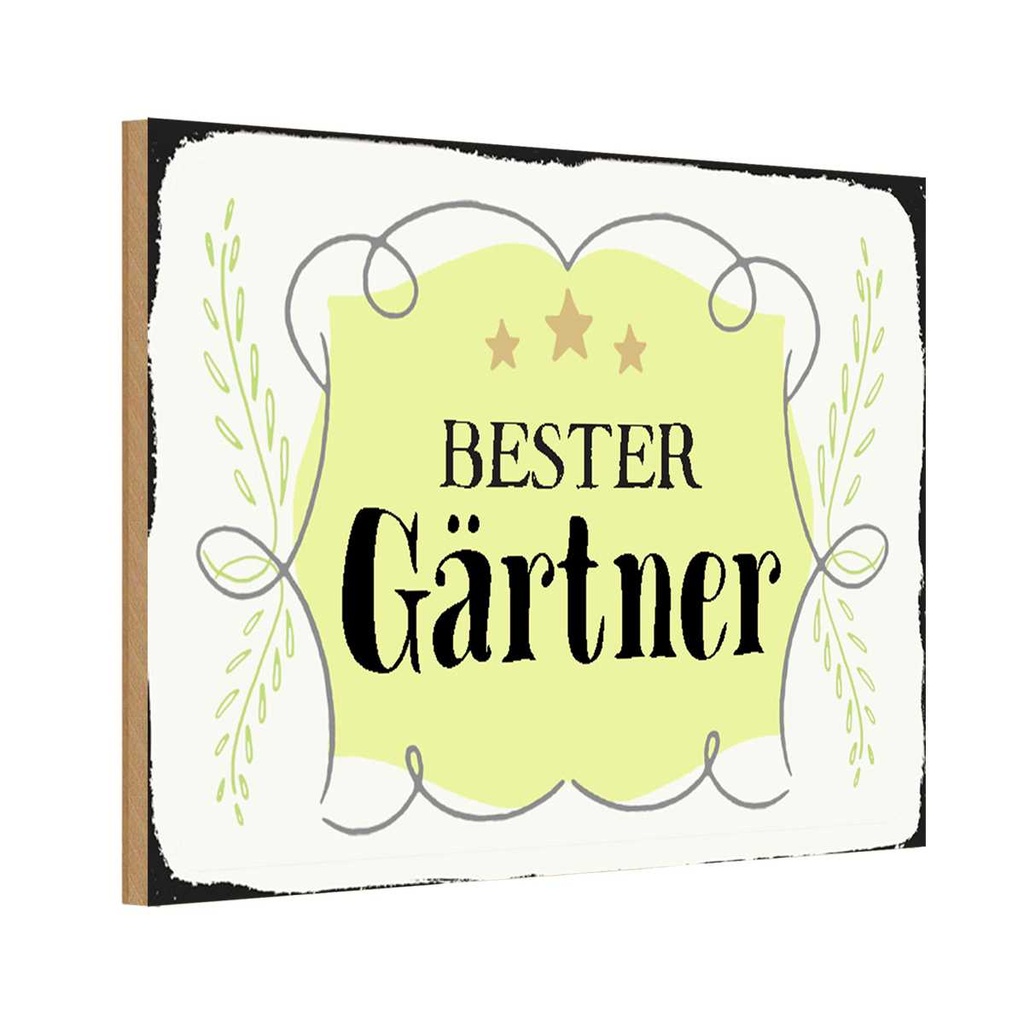 Holzschild 20x30 cm bester Gärtner Geschenk