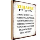 Holzschild 30x20 cm Zuhause ist da wo Liebe Herzen Spruch Zitat
