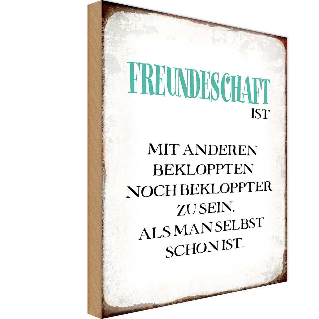 Holzschild 30x20 cm Freundeschaft ist mit anderen Familie Freunde