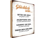 Holzschild 30x20 cm glücklich sein glaube an dich Dekoration