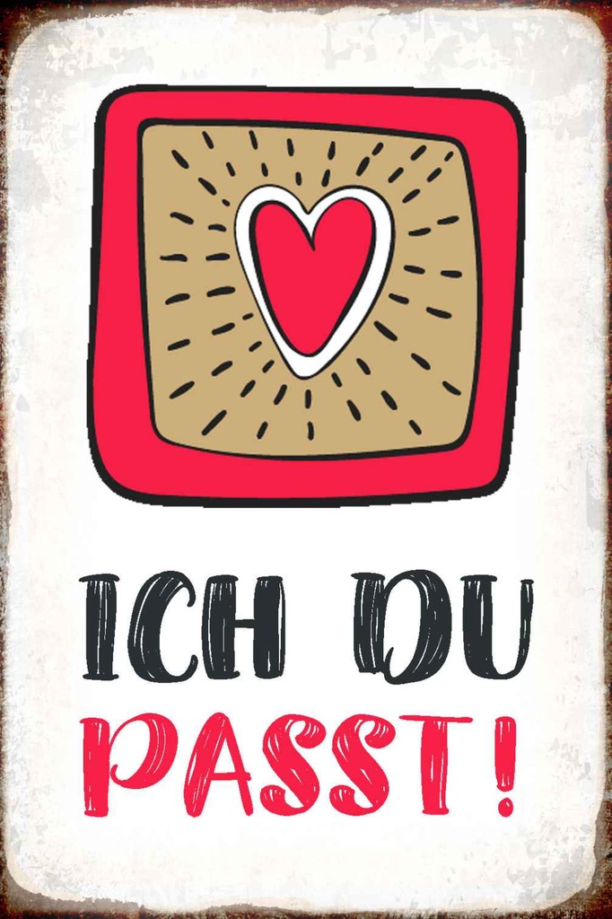 Holzschild 30x20 cm ich du passt Herz Liebe Dekoration