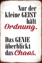 Holzschild 30x20 cm Geist hält Ordnung Genie Chaos Dekoration