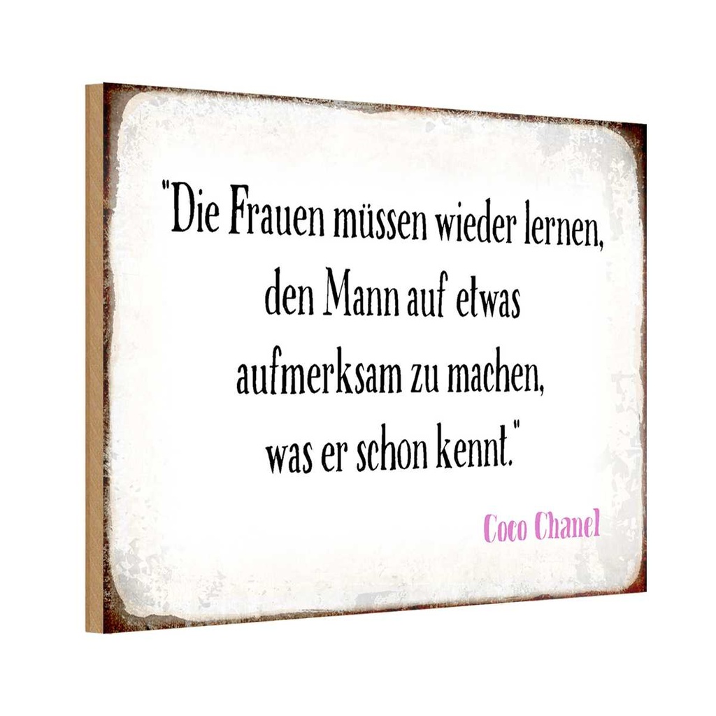 Holzschild 20x30 cm Frauen müssen nicht lernen Mann Spruch Zitat