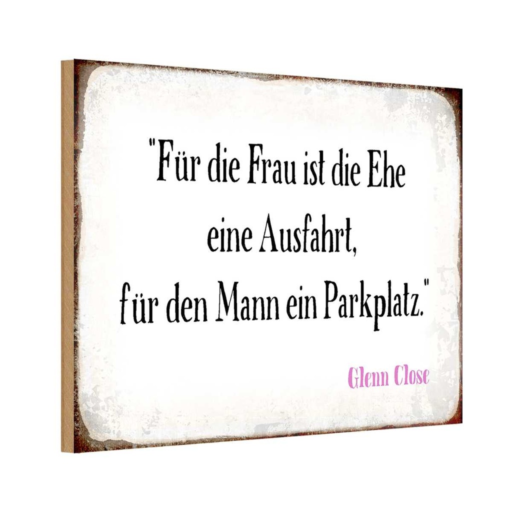 Holzschild 20x30 cm für Frau Mann ist die Ehe Männer Frauen