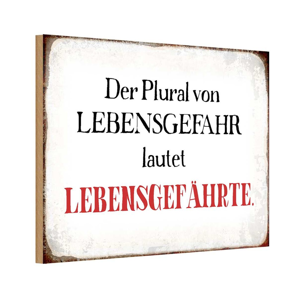 Holzschild 20x30 cm plural von Lebensgefahr lautet Dekoration