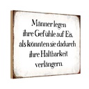 Holzschild 20x30 cm Männer legen Gefühle auf Eis Frauen