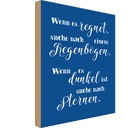 Holzschild 30x20 cm wenn es regnet dunkel suche Spruch Zitat