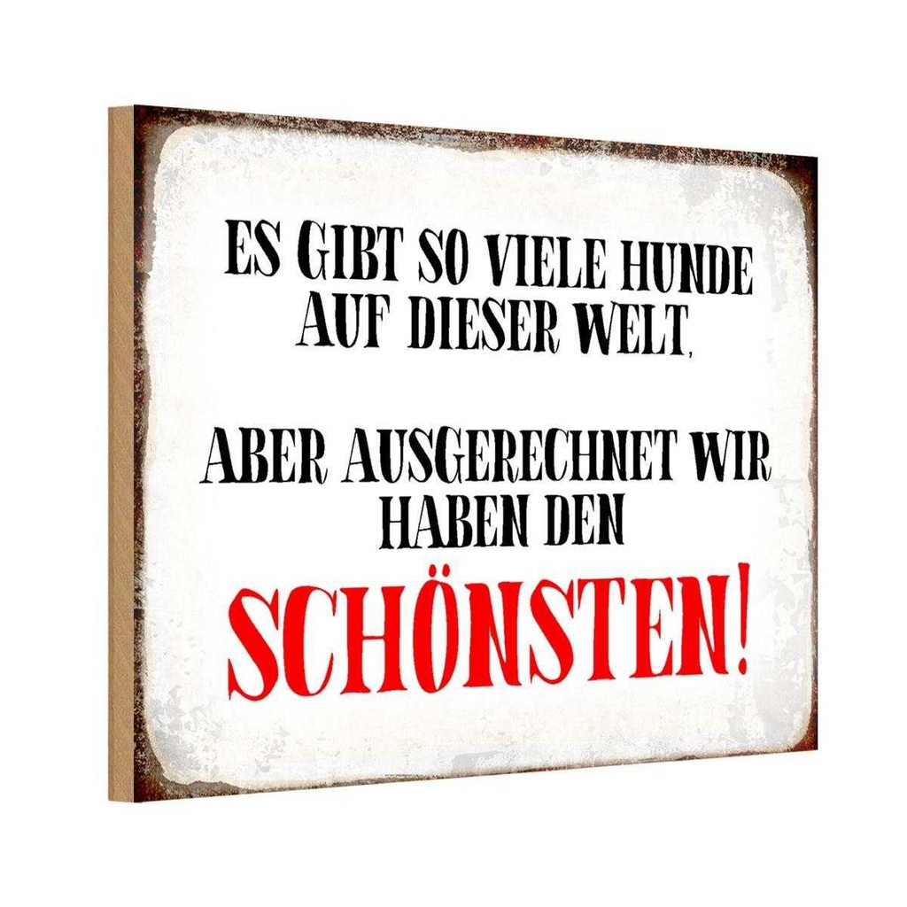 Holzschild 20x30 cm wir haben den schönsten Hund Tier Haustier